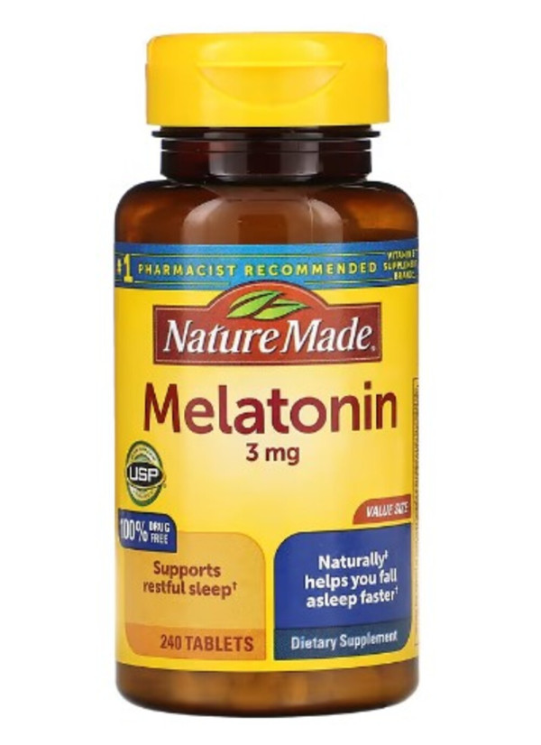 Nature Made, Melatonin, 3 mg, 240 Tablets