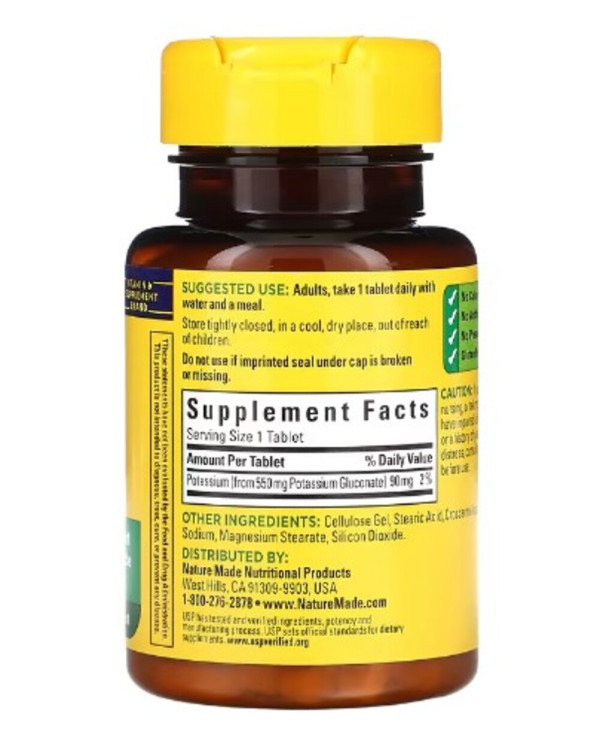 Nature Made, Potassium Gluconate, 100 Tablets