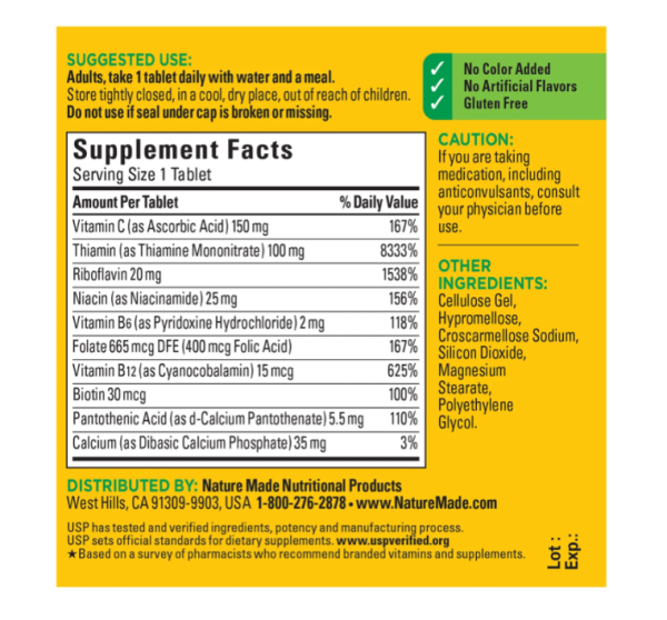 Nature Made Super B Complex -- 60 Tablets