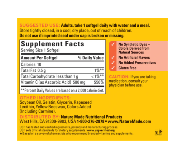 Nature Made, Vitamin C Chewable, Orange, 500 mg, 60 Tablets