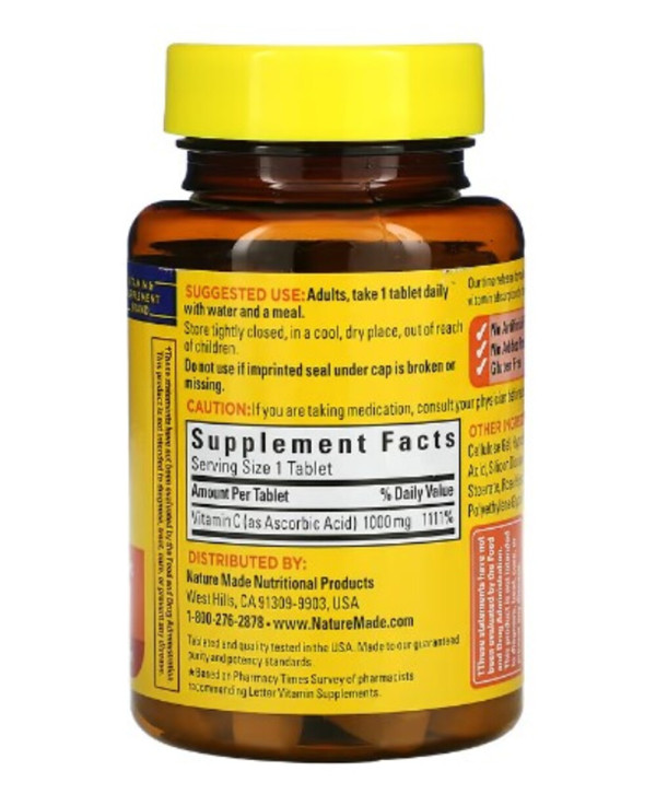 Nature Made, Vitamin C with Rose Hips, Time Release, 1,000 mg, 60 Tablets