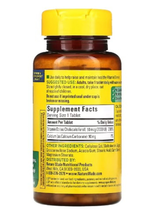Nature Made, Vitamin D3, 50 mcg, 100 Tablets