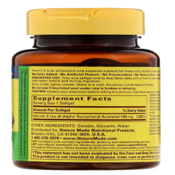 Nature Made, Vitamin E, 400 IU, 100 Liquid Softgels