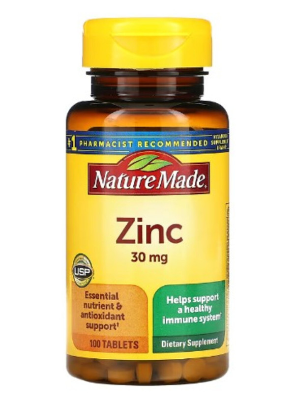 Nature Made, Zinc, 30 mg, 100 Tablets