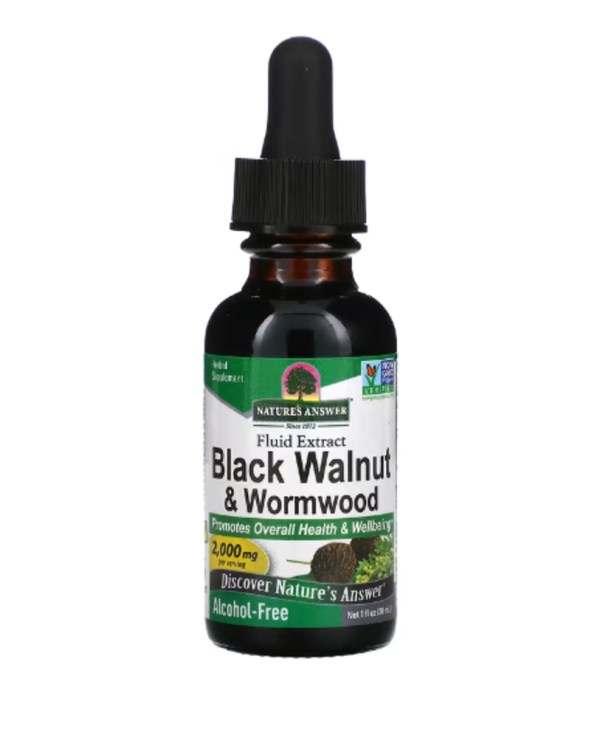 Nature's Answer, Black Walnut & Wormwood, Fluid Extract, Alcohol-Free, 2,000 mg, 1 fl oz (30 ml)