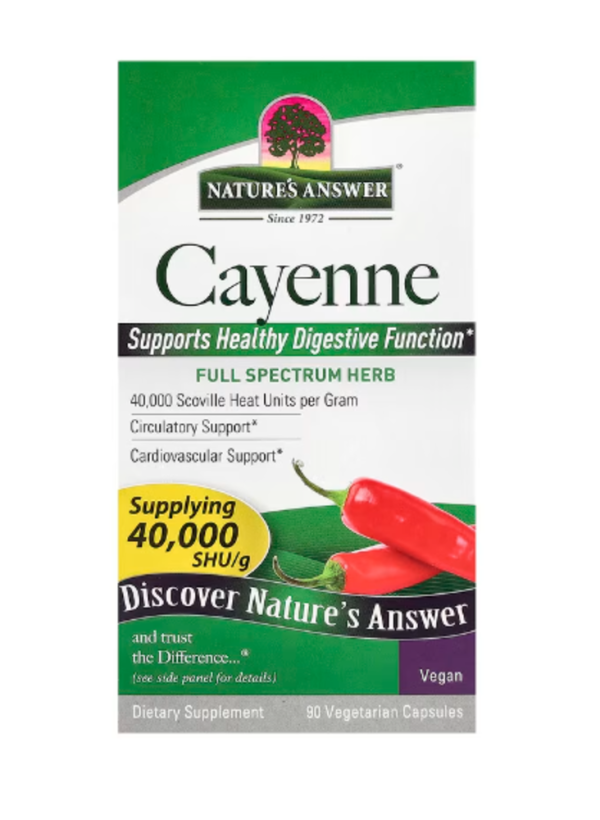 Nature's Answer, Cayenne, 90 Vegetarian Capsules