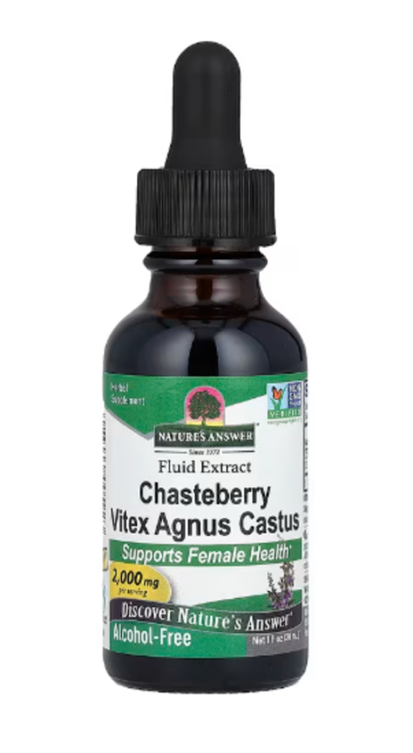 Nature's Answer, Chasteberry Vitex Agnus Castus, Fluid Extract, Alcohol-Free, 2,000 mg, 1 fl oz (30 ml)