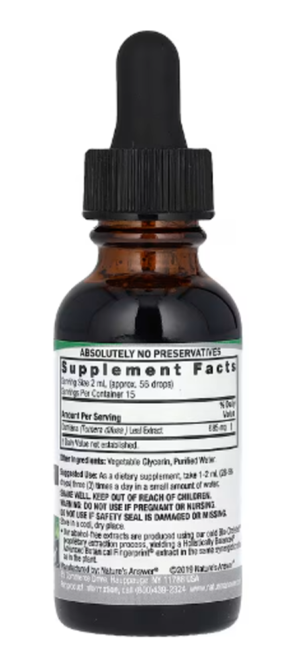 Nature's Answer, Damiana Extract, Alcohol-Free, 2,500 mg, 1 fl oz (30 ml)