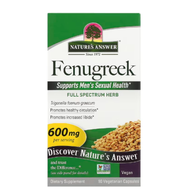 Nature's Answer, Fenugreek, 600 mg, 90 Vegetarian Capsules