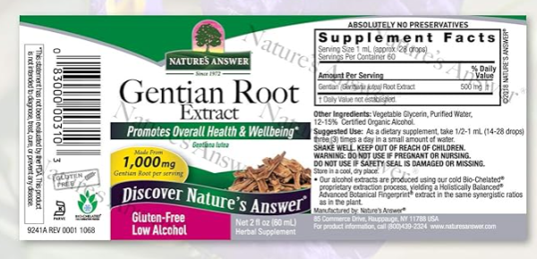 Nature's Answer, Gentian, 1,000 mg, 2 fl oz (60 ml)