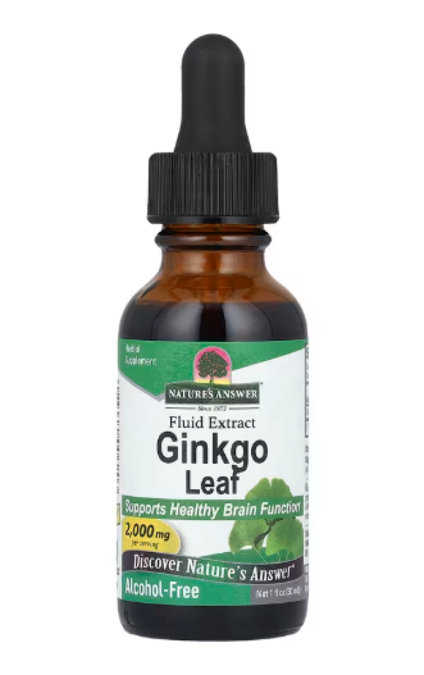 Nature's Answer, Ginkgo Leaf Fluid Extract, Alcohol-Free, 2,000 mg, 1 fl oz (30 mL)