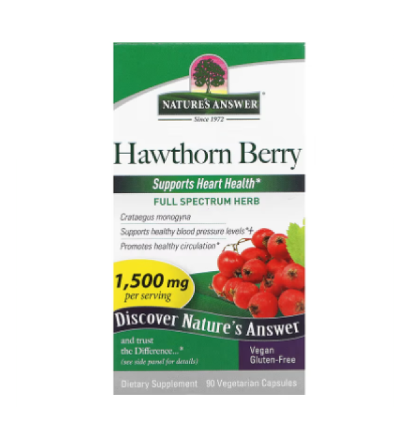Nature's Answer, Hawthorn Berry, 1,500 mg, 90 Vegetarian Capsules (500 mg per Capsule)