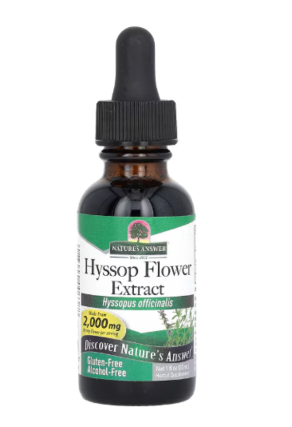 Nature's Answer, Hyssop Flower Extract, Alcohol-Free, 2,000 mg , 1 fl oz (30 ml)