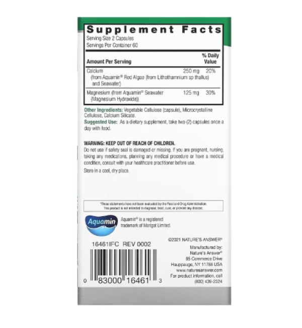 Nature's Answer, Marine Based Cal-Mag, 120 Vegetarian Capsules
