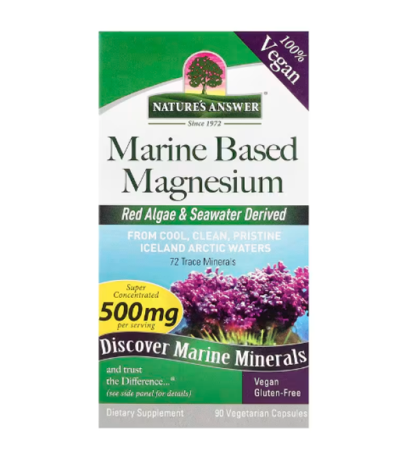 Nature's Answer, Marine Based Magnesium, 500 mg, 90 Vegetarian Capsules (250 mg per Capsule)