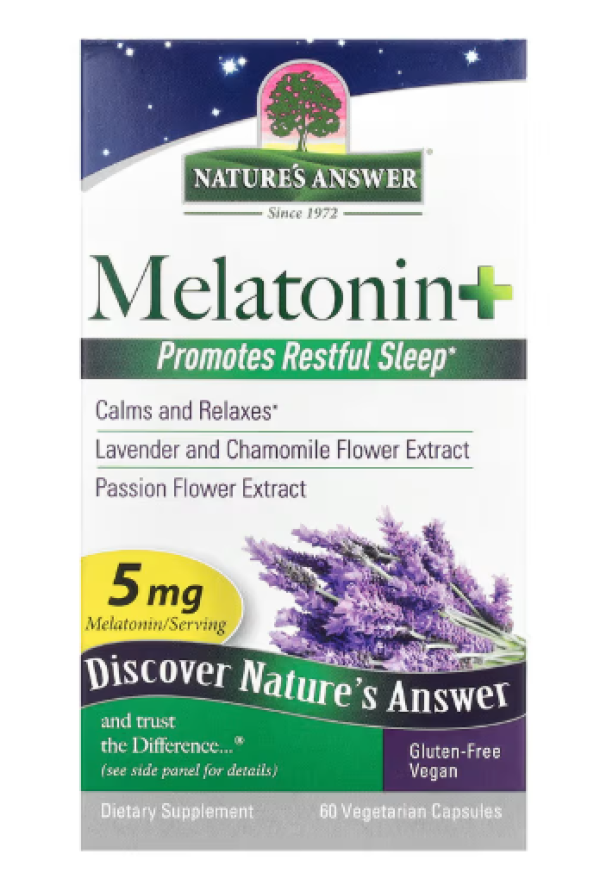 Nature's Answer, Melatonin+, 5 mg, 60 Vegetarian Capsules