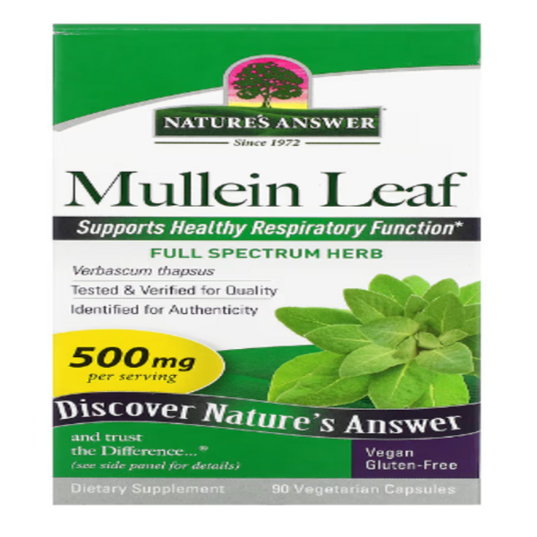 Nature's Answer, Mullein Leaf, 500 mg, 90 Vegetarian Capsules