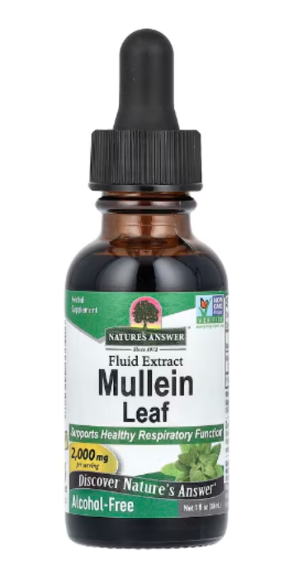 Nature's Answer, Mullein Leaf, Fluid Extract, Alcohol-Free, 2,000 mg, 1 fl oz (30 ml)