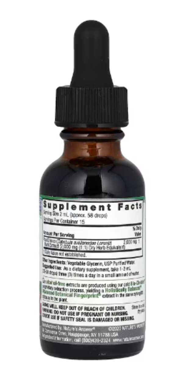 Nature's Answer, Pau D' Arco Bark, Alcohol-Free, 2,000 mg, 1 fl oz (30 ml)