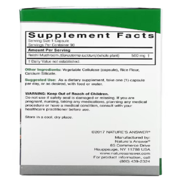Nature's Answer, Reishi, 500 mg, 90 Vegetarian Capsules