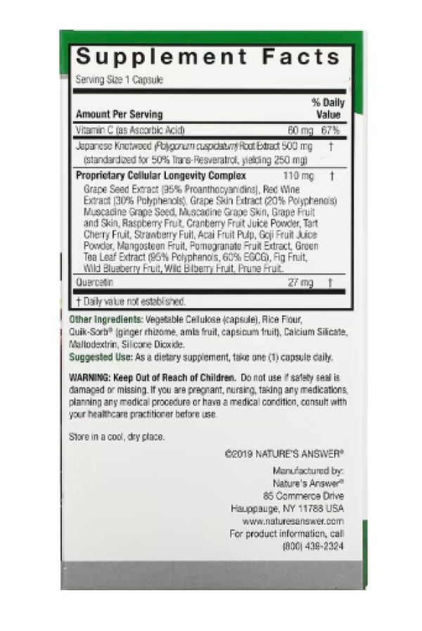 Nature's Answer, Resveratrol, 637 mg, 60 Vegetarian Capsules