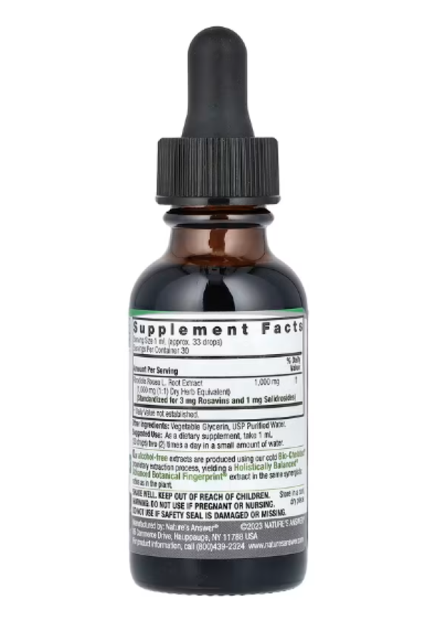 Nature's Answer, Rhodiola Root, Standardized Fluid Extract, Alcohol-Free, 1 fl oz (30 ml)