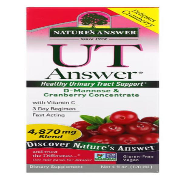 Nature's Answer, UT Answer, D-Mannose & Cranberry Concentrate, 4,870 mg, 4 fl oz (120 ml)