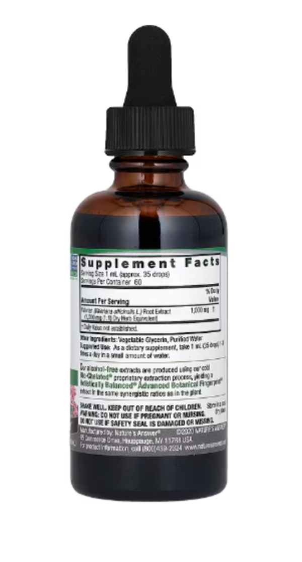Nature's Answer, Valerian, Fluid Extract, Alcohol-Free, 1,000 mg, 2 fl oz (60 ml)