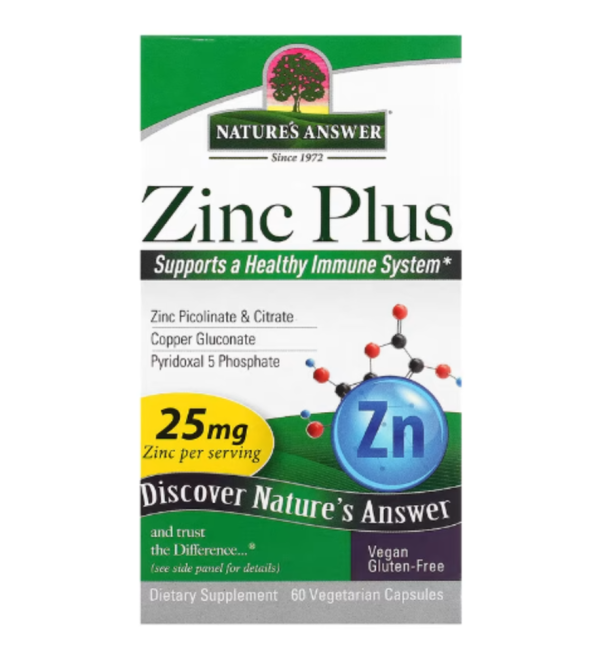 Nature's Answer, Zinc Plus, 25 mg, 60 Vegetarian Capsules