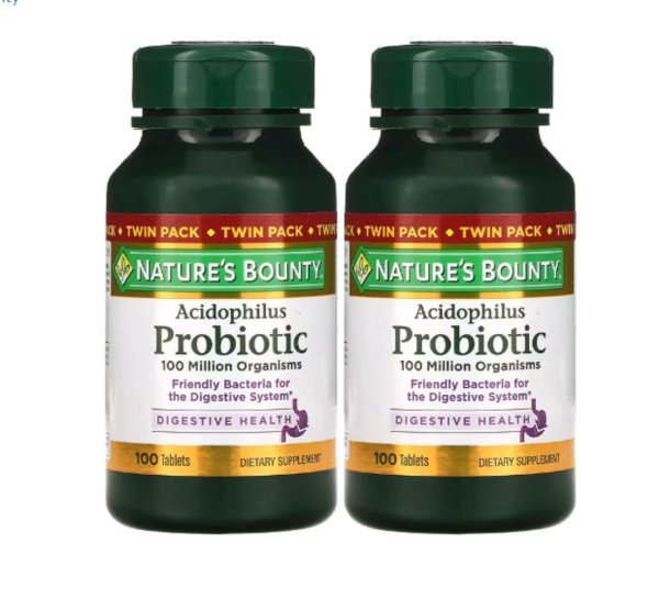 Nature's Bounty, Acidophilus Probiotic, Twin Pack, 100 Tablets Each