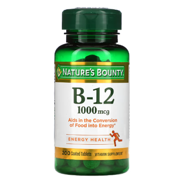 Nature's Bounty, B-12, 1,000 mcg, 200 Coated Tablets