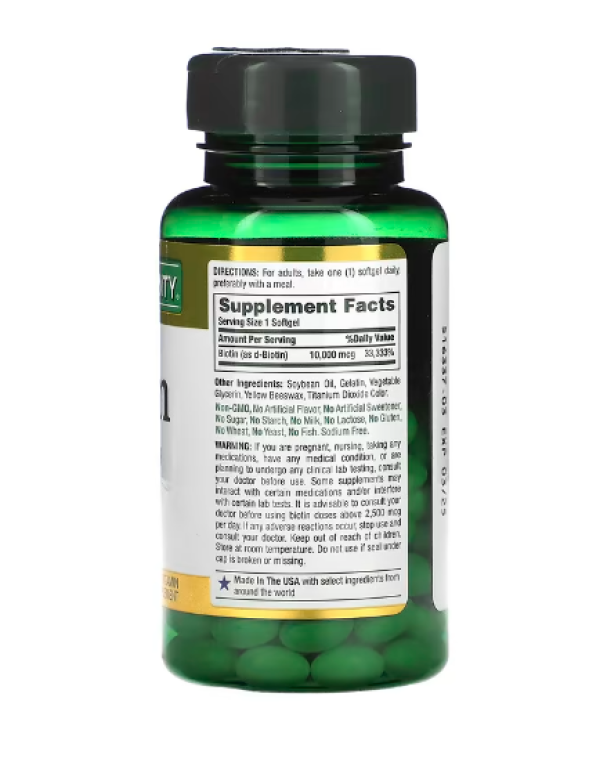 Nature's Bounty, Biotin, 10,000 mcg, 120 Rapid Release Softgels