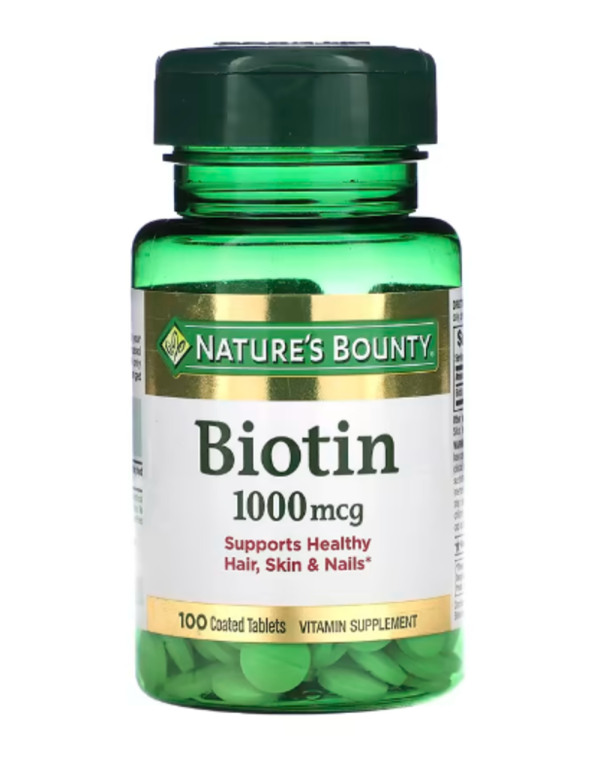 Nature's Bounty, Biotin, 1,000 mcg, 100 Coated Tablets