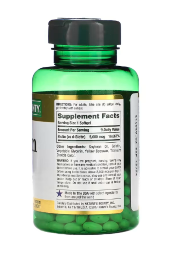 Nature's Bounty, Biotin, 5,000 mcg, 150 Rapid Release Softgels