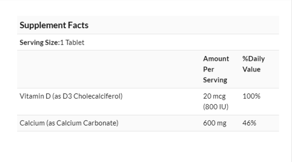Nature's Bounty, Calcium 600 with Vitamin D3, 250 Tablets