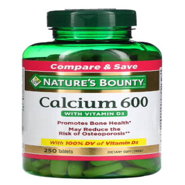 Nature's Bounty, Calcium 600 with Vitamin D3, 250 Tablets
