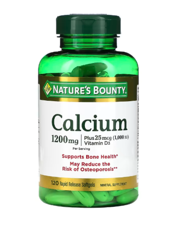 Nature's Bounty, Calcium Plus Vitamin D3, 1,200 mg, 120 Rapid Release Softgels (600 mg per Softgel)