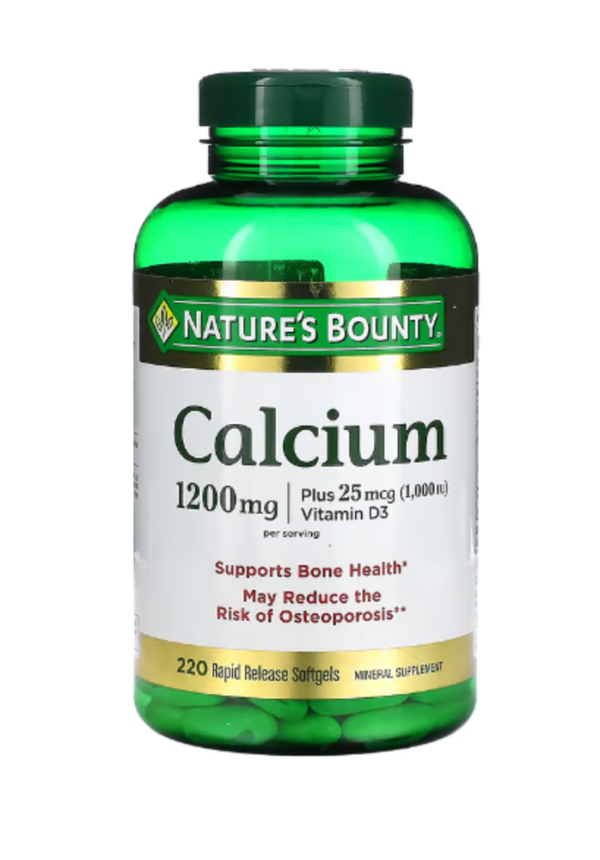 Nature's Bounty, Calcium Plus Vitamin D3, 600 mg, 220 Rapid Release Softgels
