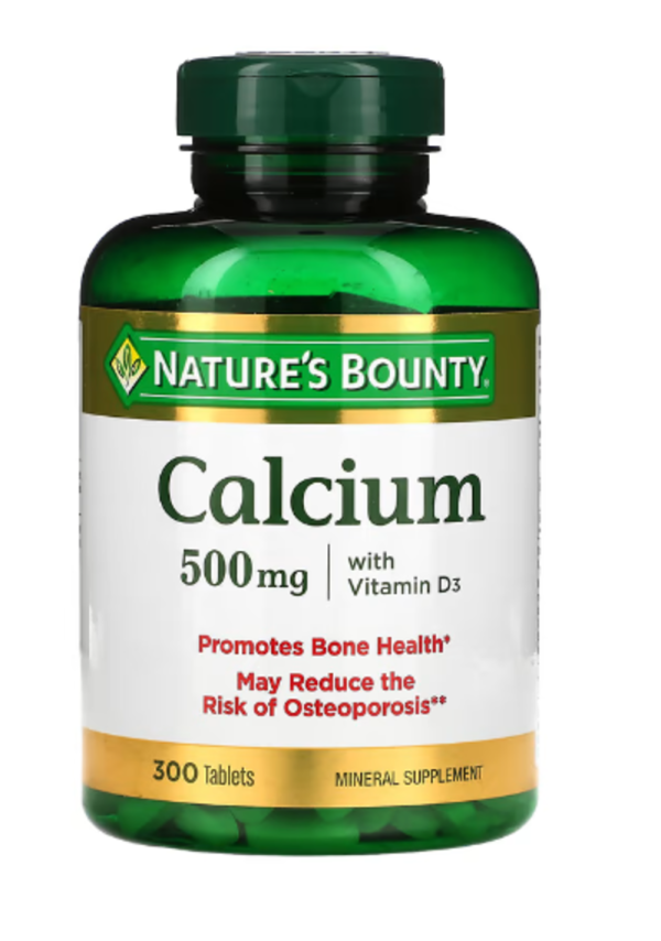 Nature's Bounty, Calcium with Vitamin D3, 500 mg, 300 Tablets