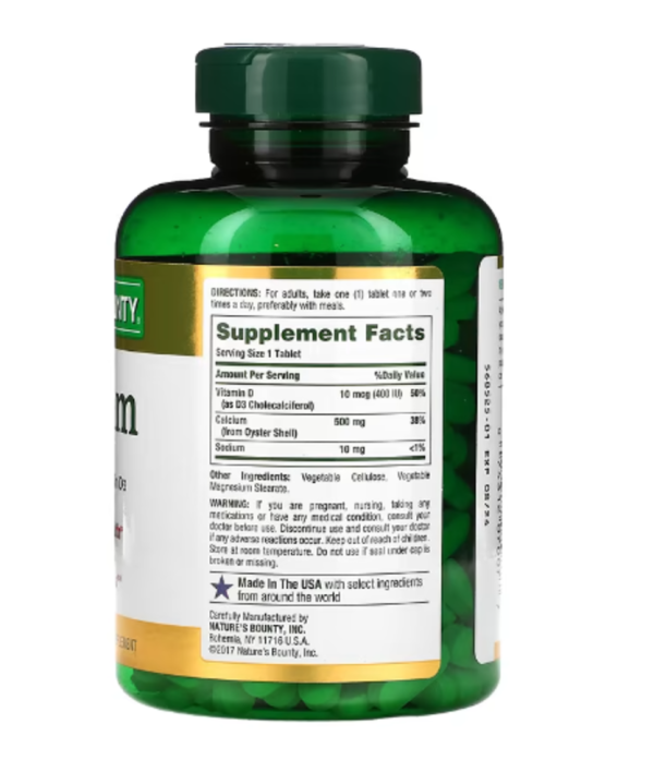Nature's Bounty, Calcium with Vitamin D3, 500 mg, 300 Tablets