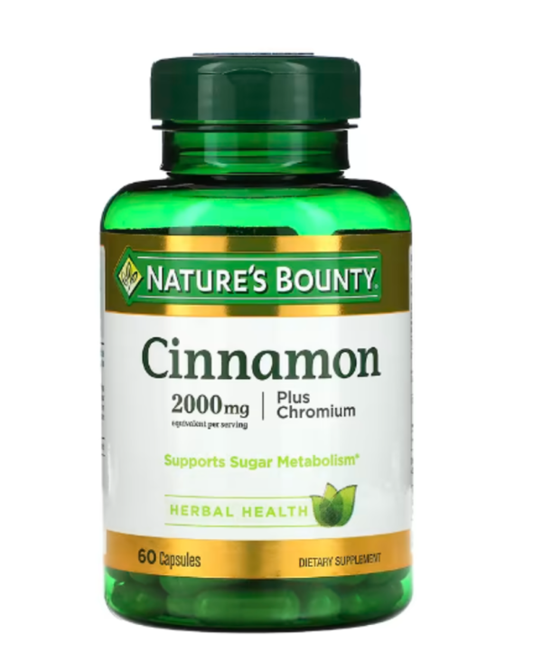 Nature's Bounty, Cinnamon, Plus Chromium, 2000 mg, 60 Capsules