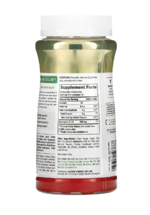 Nature's Bounty, Co Q-10 Gummies, Peach Mango, 200 mg, 60 Gummies (100 mg per Gummy)