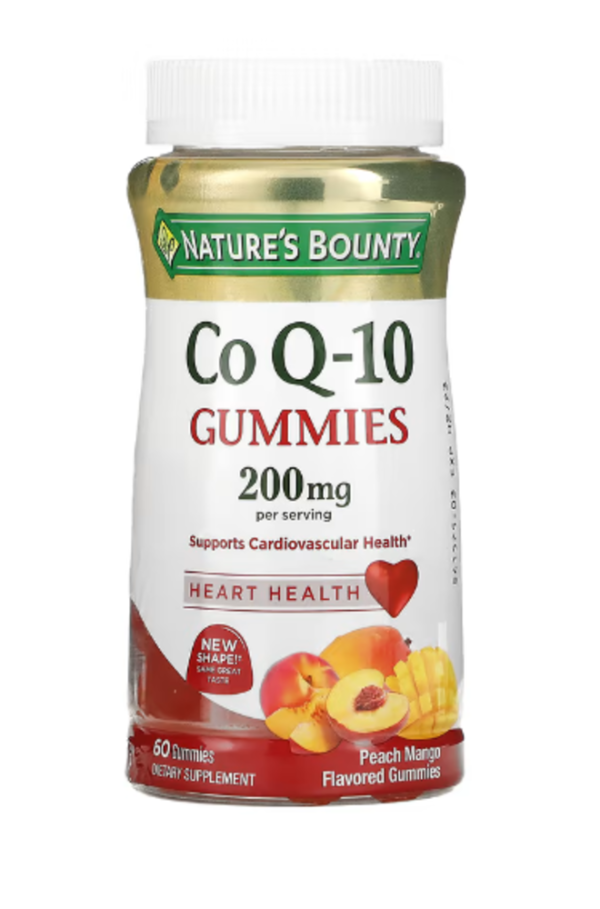 Nature's Bounty, Co Q-10 Gummies, Peach Mango, 200 mg, 60 Gummies (100 mg per Gummy)
