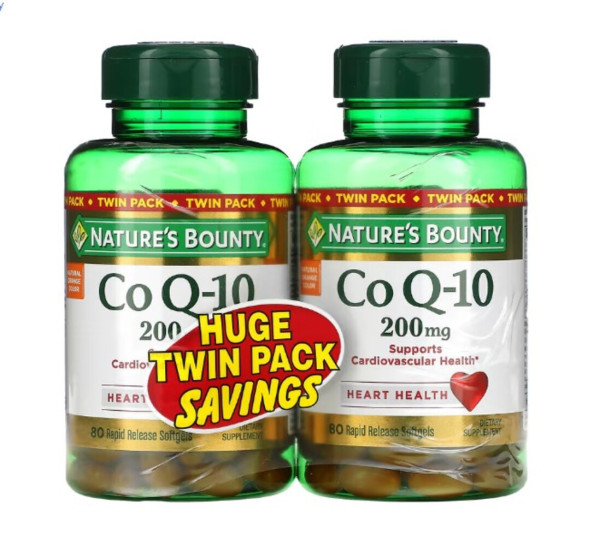 Nature's Bounty, Co Q-10, Twin Pack, 200 mg, 2 Bottles, 80 Rapid Release Softgels Each