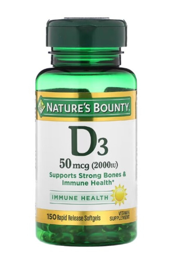 Nature's Bounty, D3 , 50 mcg (2,000 IU), 150 Rapid Release Softgels
