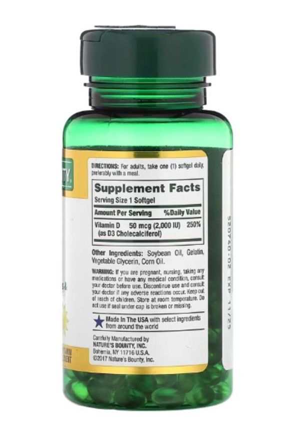 Nature's Bounty, D3 , 50 mcg (2,000 IU), 150 Rapid Release Softgels