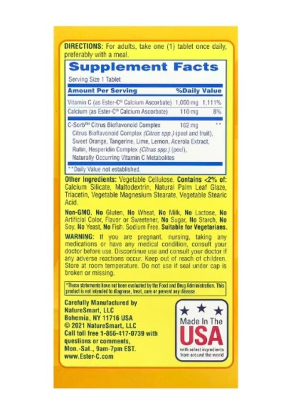 Nature's Bounty, Ester-C®, Maximum Strength, 1,000 mg, 120 Vegetarian Coated Tablets