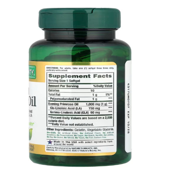 Nature's Bounty, Evening Primrose Oil, 1,000 mg, 60 Rapid Release Softgels
