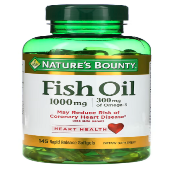 Nature's Bounty, Fish Oil, 1,000 mg, 145 Rapid Release Softgels