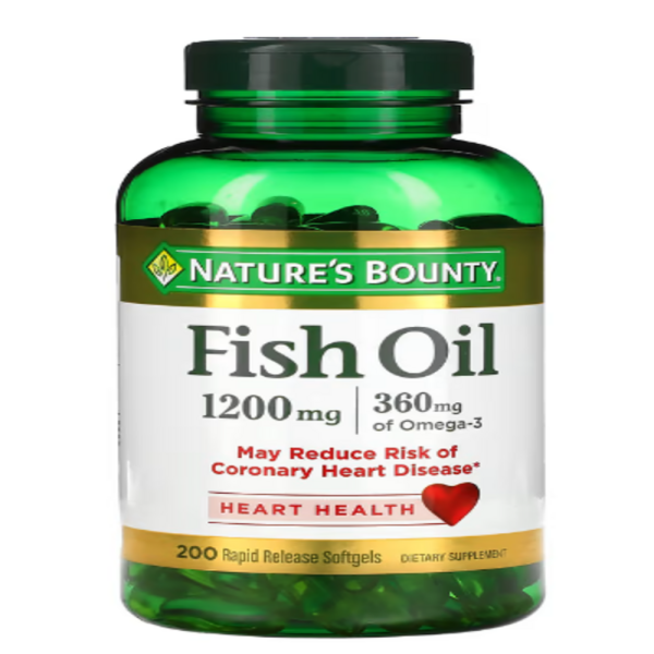 Nature's Bounty, Fish Oil, 1,200 mg, 200 Rapid Release Softgels